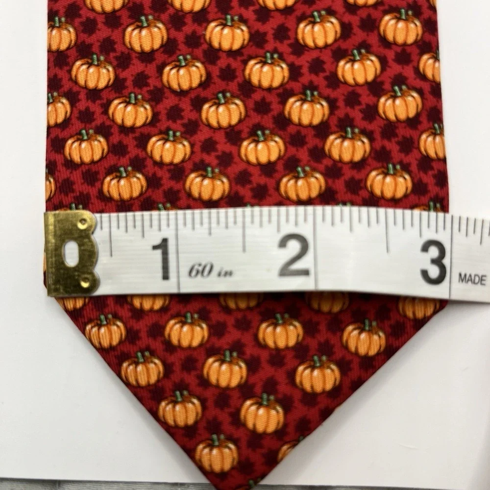 Vineyard Vines Silk Tie Orange Pumpkin All Over Print Preppy